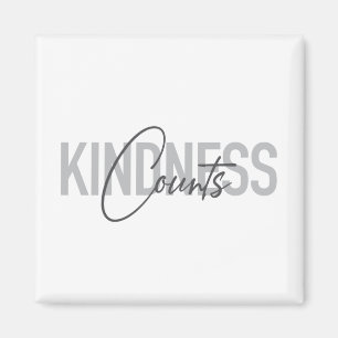 Modern, simple, cool typography of Kindness Counts Magnet