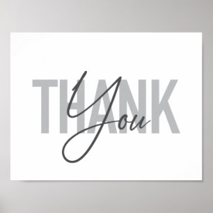 Modern, simple, cool typography of Thank You Poster