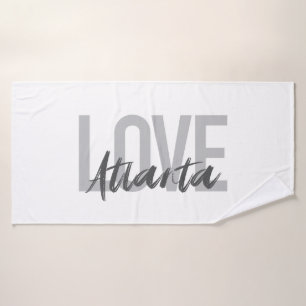 Modern, simple, cool, urban design Love Atlanta Bath Towel