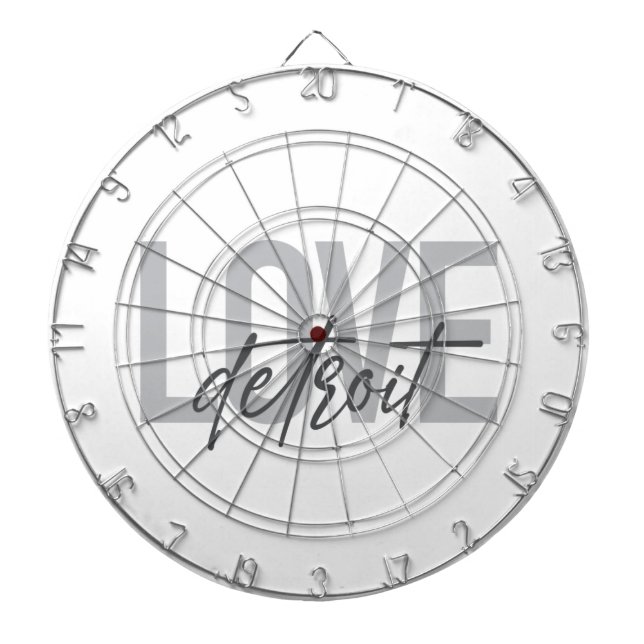 Modern, simple, cool, urban design Love Detroit Dartboard (Front)