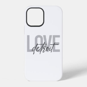 Modern, simple, cool, urban design Love Detroit iPhone 12 Case