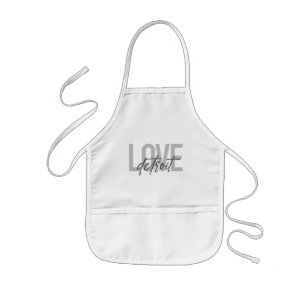 Modern, simple, cool, urban design Love Detroit Kids Apron