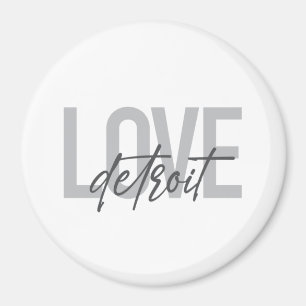 Modern, simple, cool, urban design Love Detroit Magnet