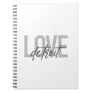 Modern, simple, cool, urban design Love Detroit Notebook