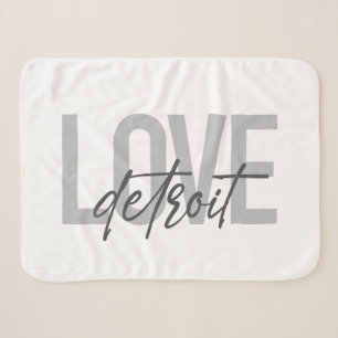 Modern, simple, cool, urban design Love Detroit Sherpa Blanket