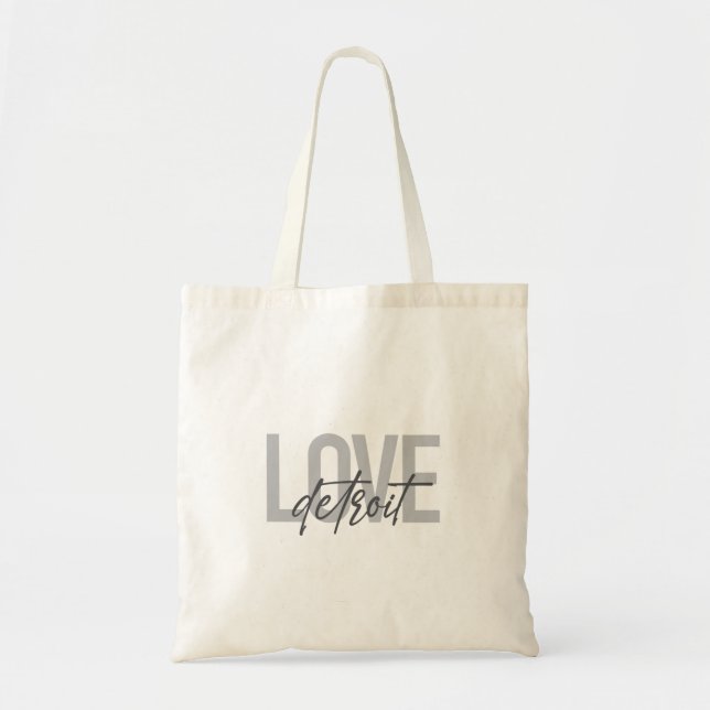 Modern, simple, cool, urban design Love Detroit Tote Bag (Front)