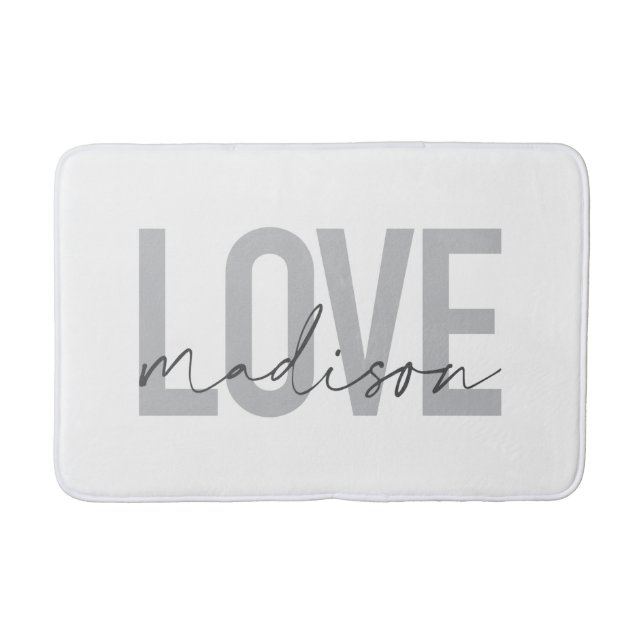 Modern, simple, cool, urban design Love Madison Bath Mat (Front)