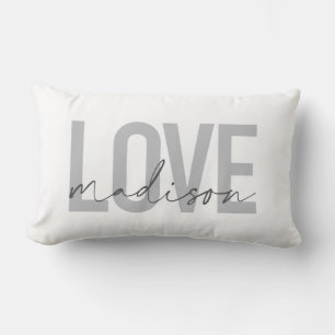 Modern, simple, cool, urban design Love Madison Lumbar Cushion