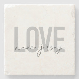 Modern, simple, cool, urban design Love New Jersey Stone Coaster