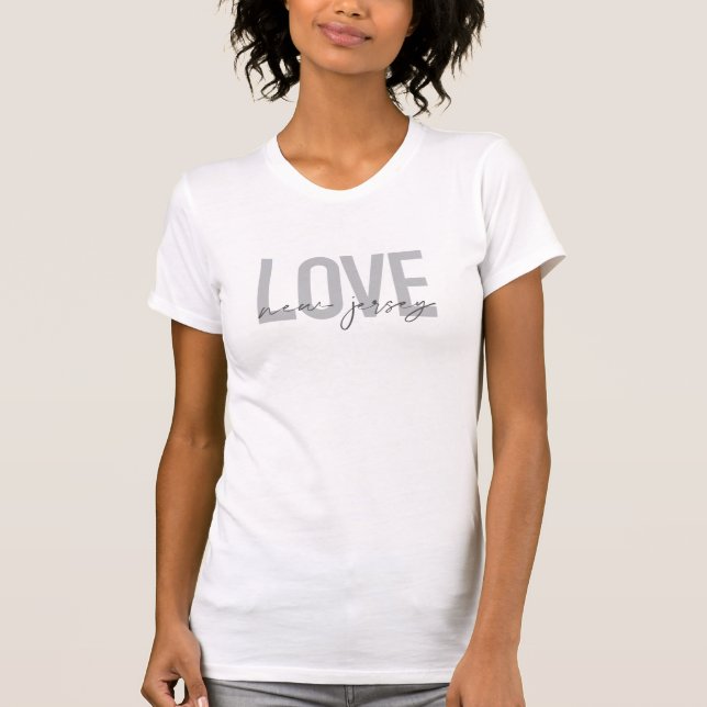 Modern, simple, cool, urban design Love New Jersey T-Shirt (Front)