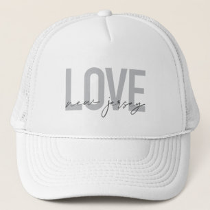 Modern, simple, cool, urban design Love New Jersey Trucker Hat