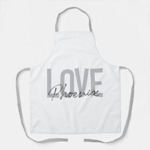 Modern, simple, cool, urban design Love Phoenix Apron