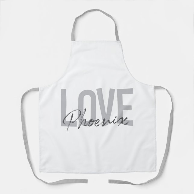 Modern, simple, cool, urban design Love Phoenix Apron (Front)