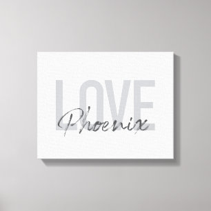 Modern, simple, cool, urban design Love Phoenix Canvas Print