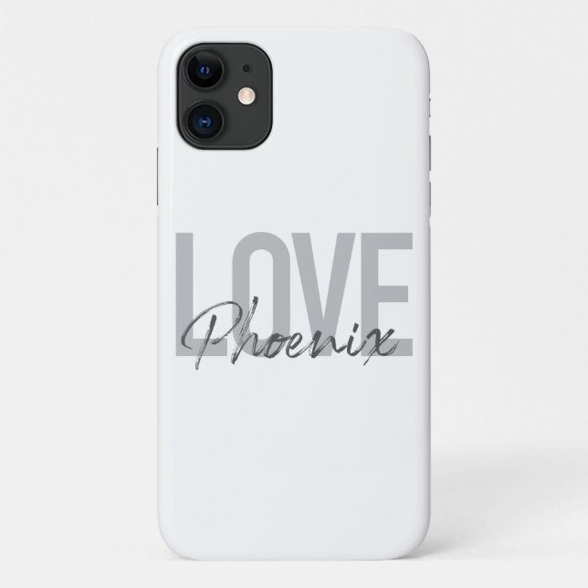 Modern, simple, cool, urban design Love Phoenix Case-Mate iPhone Case (Back)