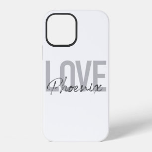 Modern, simple, cool, urban design Love Phoenix iPhone 12 Case