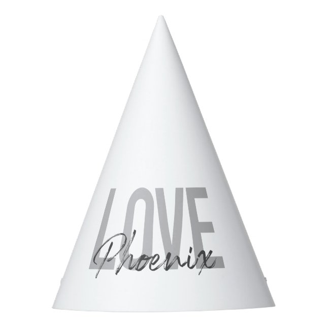Modern, simple, cool, urban design Love Phoenix Party Hat (Front)