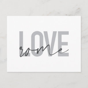 Modern, simple, cool, urban design Love Rome Postcard