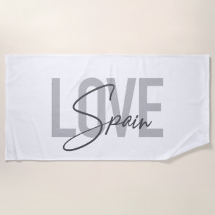 Modern, simple, cool, urban design Love Spain Beach Towel