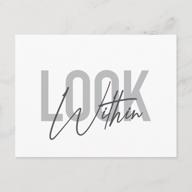 Modern, simple, cool urban typography Look Within Postcard (Front)
