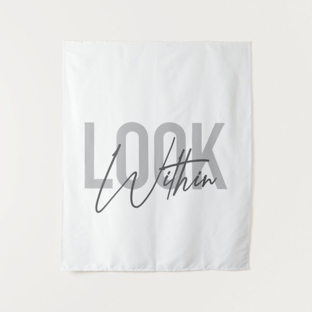 Modern, simple, cool urban typography Look Within Tapestry (Front)