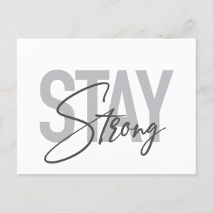 Modern, simple, cool urban typography Stay Strong Postcard