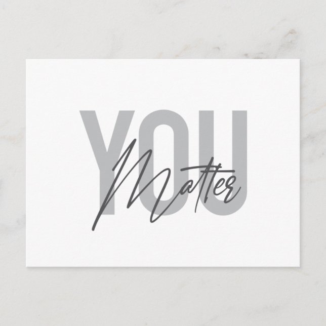 Modern, simple, cool urban typography You Matter Postcard (Front)