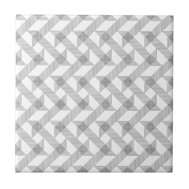 Modern, simple, cool, urban zigzag line pattern ceramic tile (Front)