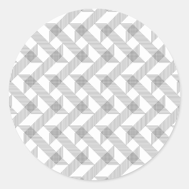 Modern, simple, cool, urban zigzag line pattern classic round sticker (Front)