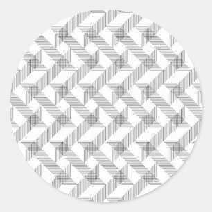 Modern, simple, cool, urban zigzag line pattern classic round sticker