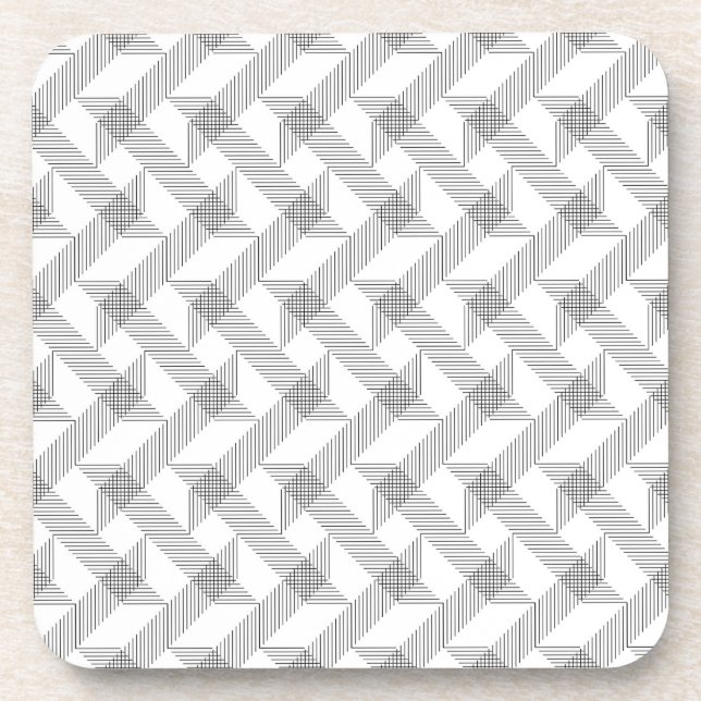 Modern, simple, cool, urban zigzag line pattern coaster (Front)