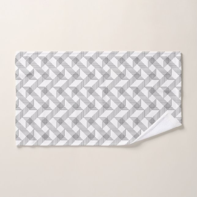 Modern, simple, cool, urban zigzag line pattern hand towel (Hand Towel)