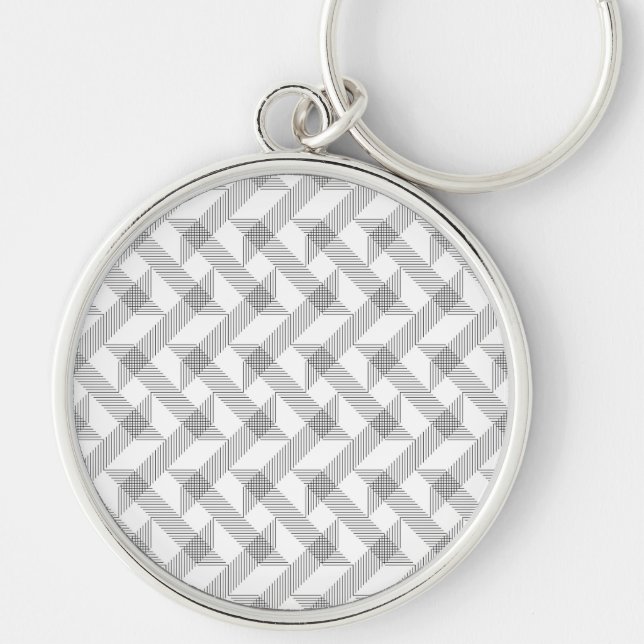 Modern, simple, cool, urban zigzag line pattern key ring (Front)