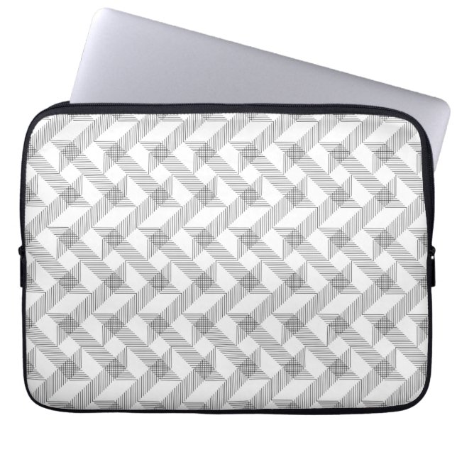 Modern, simple, cool, urban zigzag line pattern laptop sleeve (Front)
