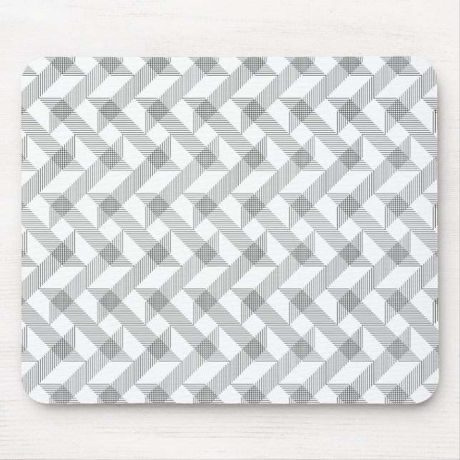 Modern, simple, cool, urban zigzag line pattern mouse pad (Front)
