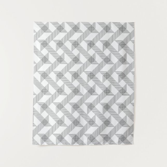 Modern, simple, cool, urban zigzag line pattern tapestry (Front)