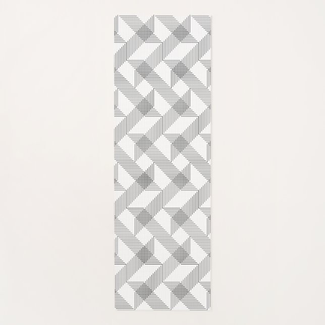 Modern, simple, cool, urban zigzag line pattern yoga mat (Front)