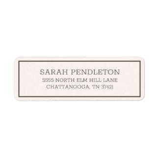 Modern Simple Cream Brown Return Address Label