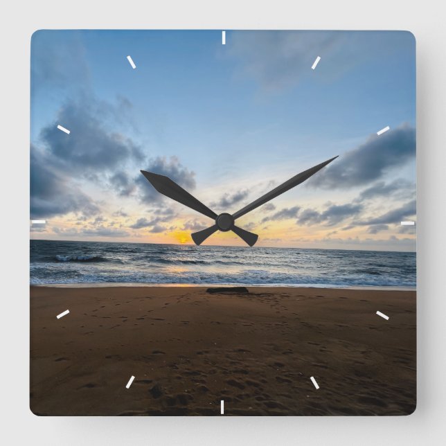 Modern Simple Create Your Own Square Wall Clock (Front)
