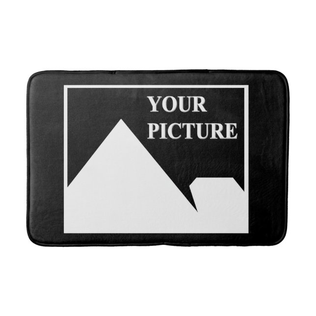 Modern Simple Create Your Own Wedding Picture Bath Mat (Front)