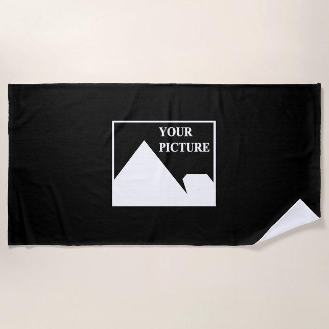 Modern Simple Create Your Own Wedding Picture Beach Towel (Front)
