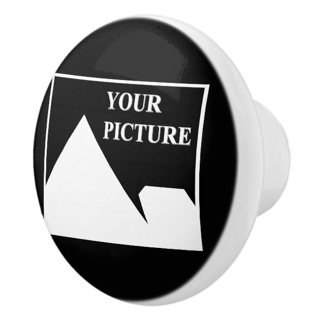 Modern Simple Create Your Own Wedding Picture Ceramic Knob (Right)