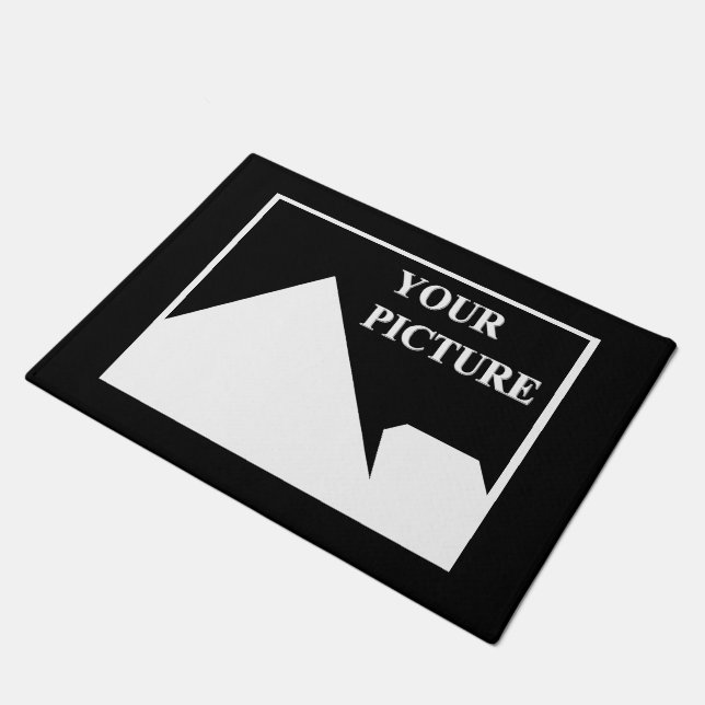 Modern Simple Create Your Own Wedding Picture Doormat (Angled)