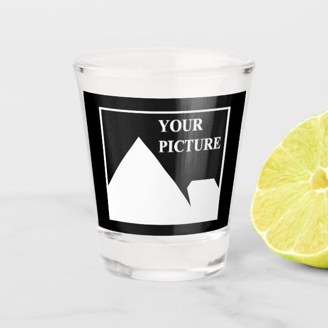 Modern Simple Create Your Own Wedding Picture Shot Glass (Front)