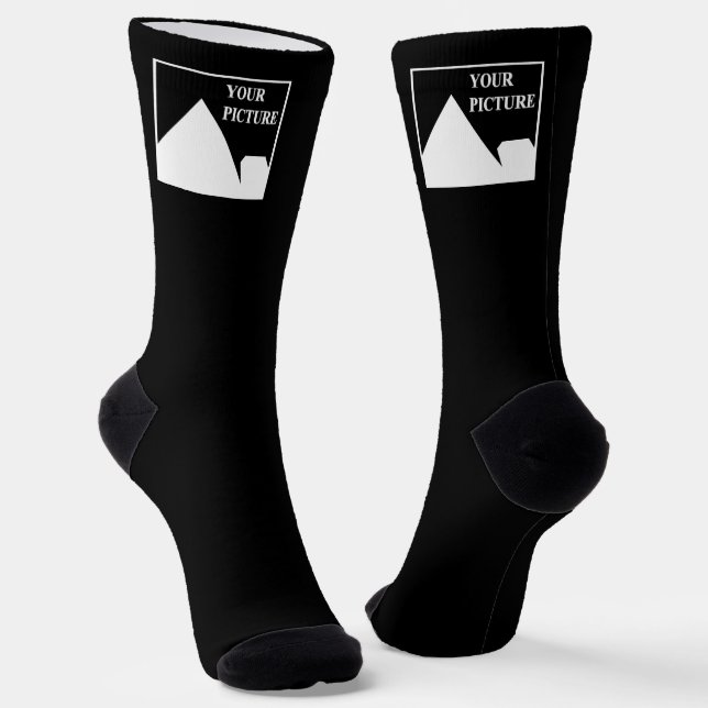 Modern Simple Create Your Own Wedding Picture Socks (Angled)