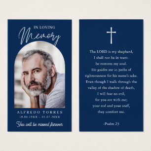 Modern Simple Cross Photo Funeral Memorial Prayer