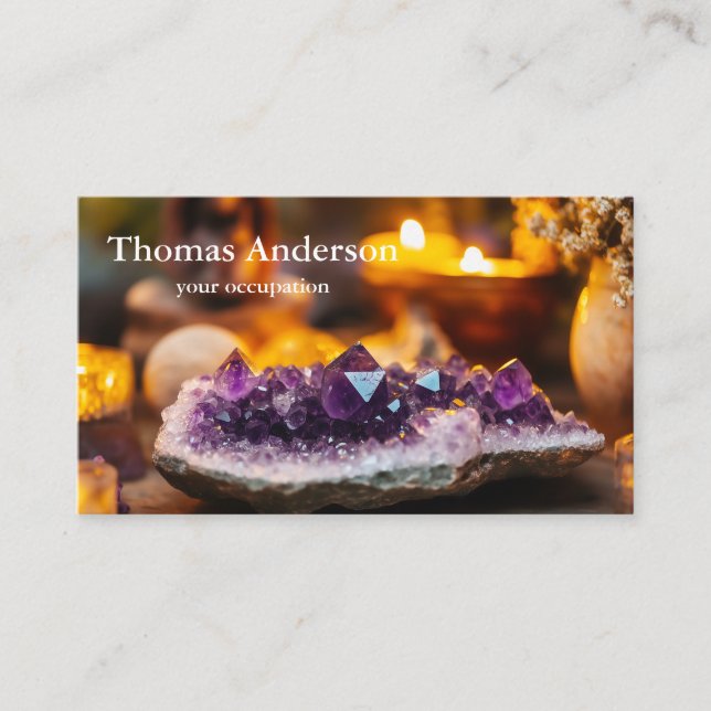 Modern Simple Crystal Gem Trendy Business Card (Front)