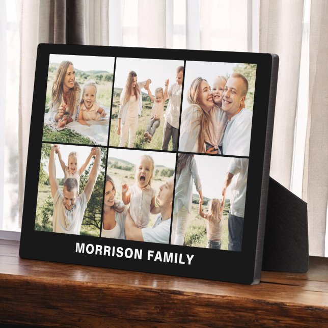 Modern Simple Custom 6 Photo Collage Plaque (Creator Uploaded)