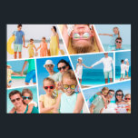 Modern Simple Custom 9 Images Collage Photos Poster<br><div class="desc">Add nine (9) custom photos of your family and friends and the year. Add your photos and if needed,  unmask the group of photo and frame,  adjust the image against the frame,  then click mask.</div>