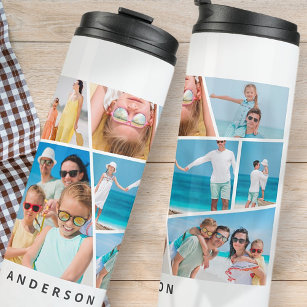  Modern Simple Custom 9 Images Collage Photos Thermal Tumbler